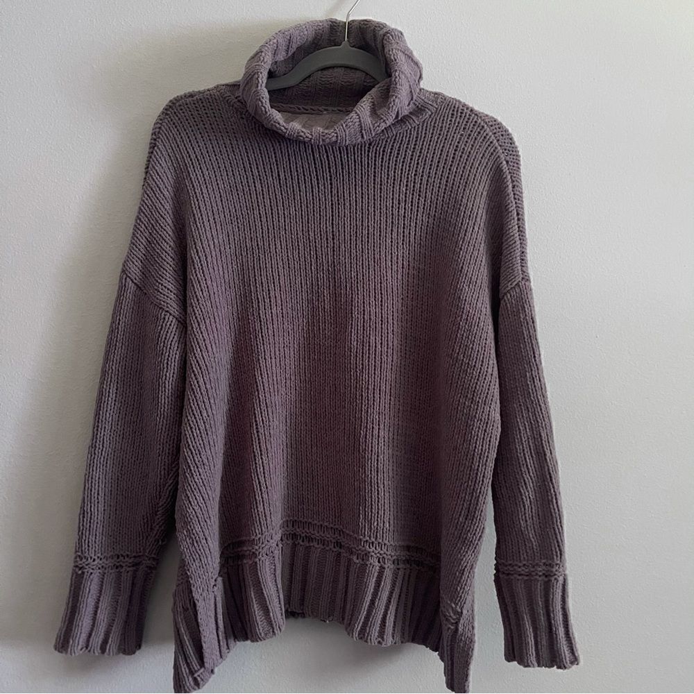 Aerie chunky knit chenille turtleneck sweater size xs